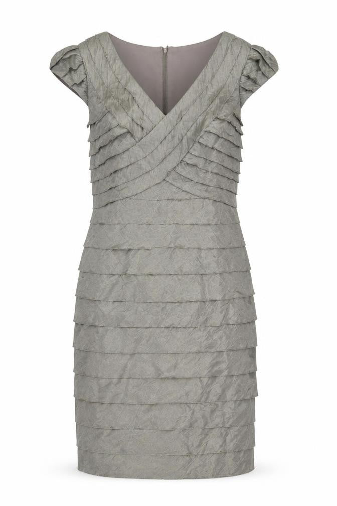 London Times Grey Sheath Dress Women Size 10