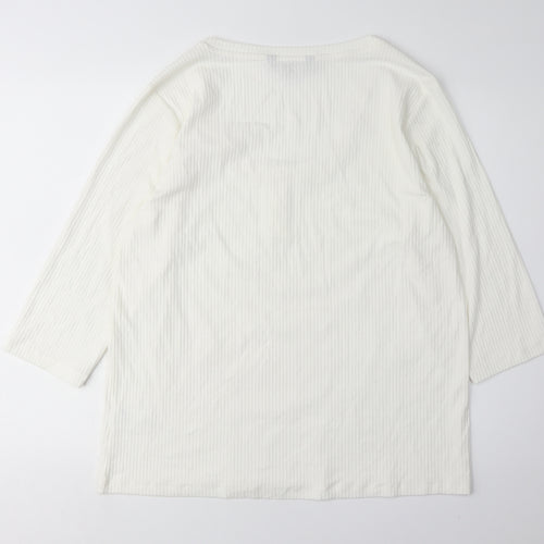 Crew Clothing Women's White Scoop Neck T-Shirt Size 18