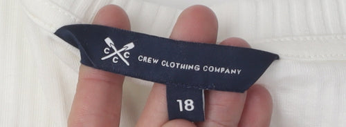 Crew Clothing Women's White Scoop Neck T-Shirt Size 18