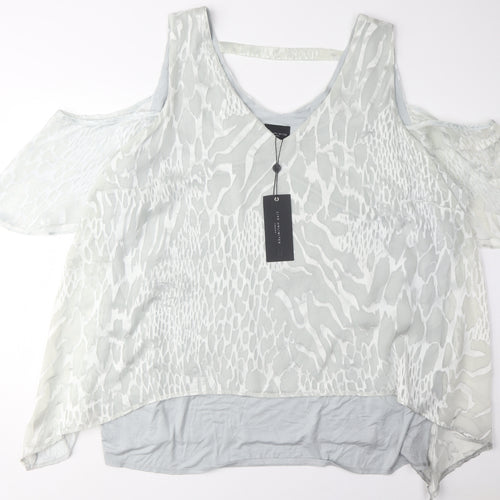 Live Unlimited London Women's White Cold Shoulder Top