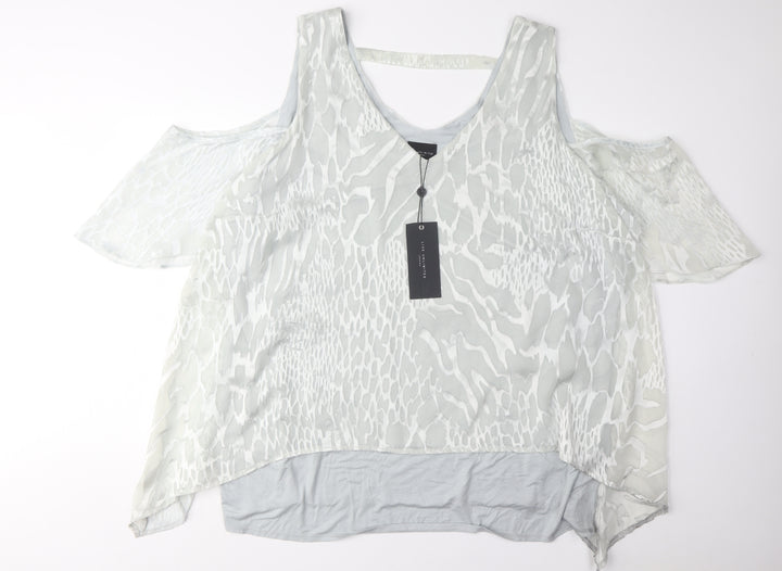 Live Unlimited London Women's White Cold Shoulder Top