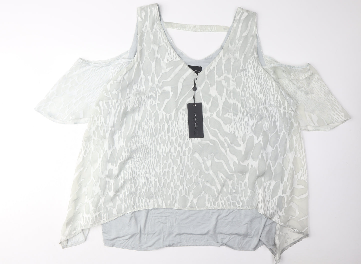 Live Unlimited London Women's White Cold Shoulder Top