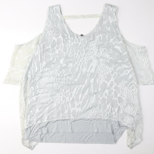 Live Unlimited London Women's White Cold Shoulder Top