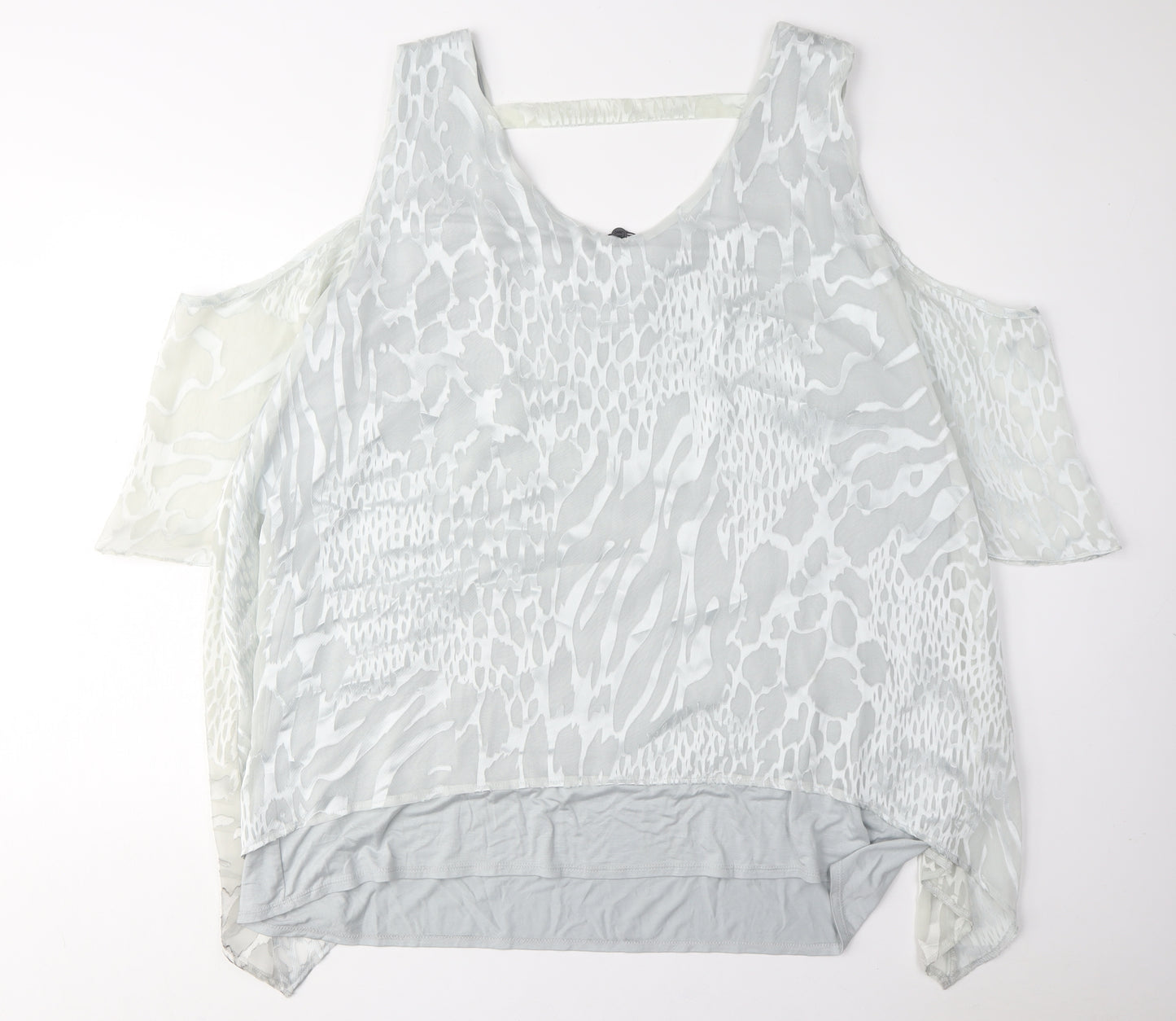 Live Unlimited London Women's White Cold Shoulder Top