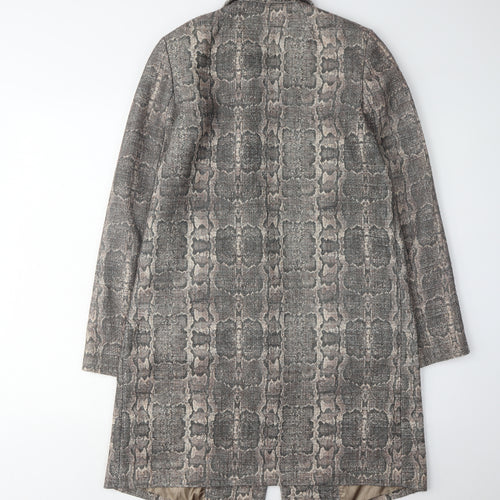 Principles Women's Grey Animal Print Pea Coat Size 10