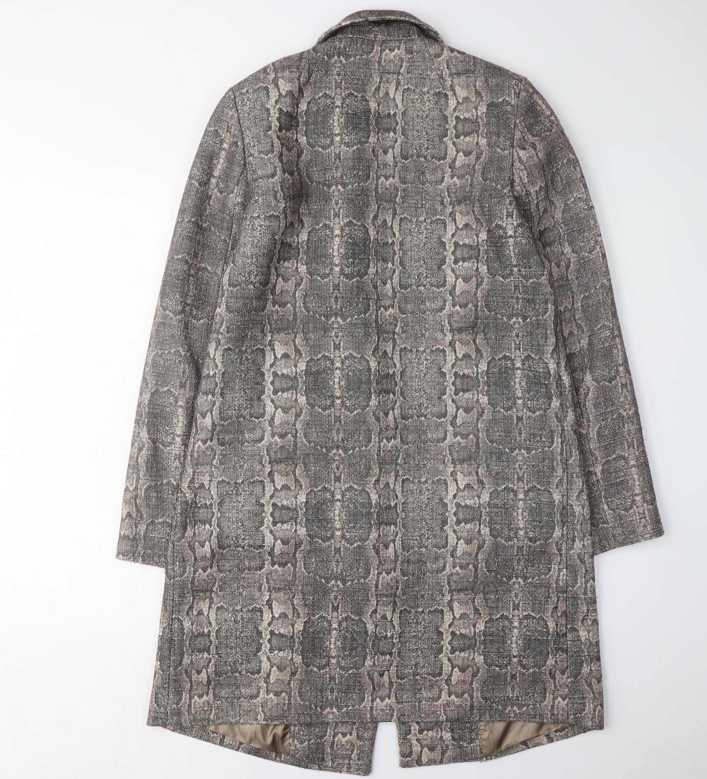 Principles Women's Grey Animal Print Pea Coat Size 10