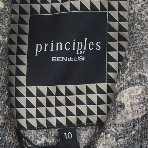 Principles Women's Grey Animal Print Pea Coat Size 10