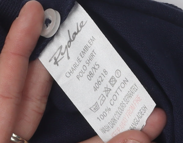 Rydale Women's Blue Polo Shirt XS, Classic Embroidered