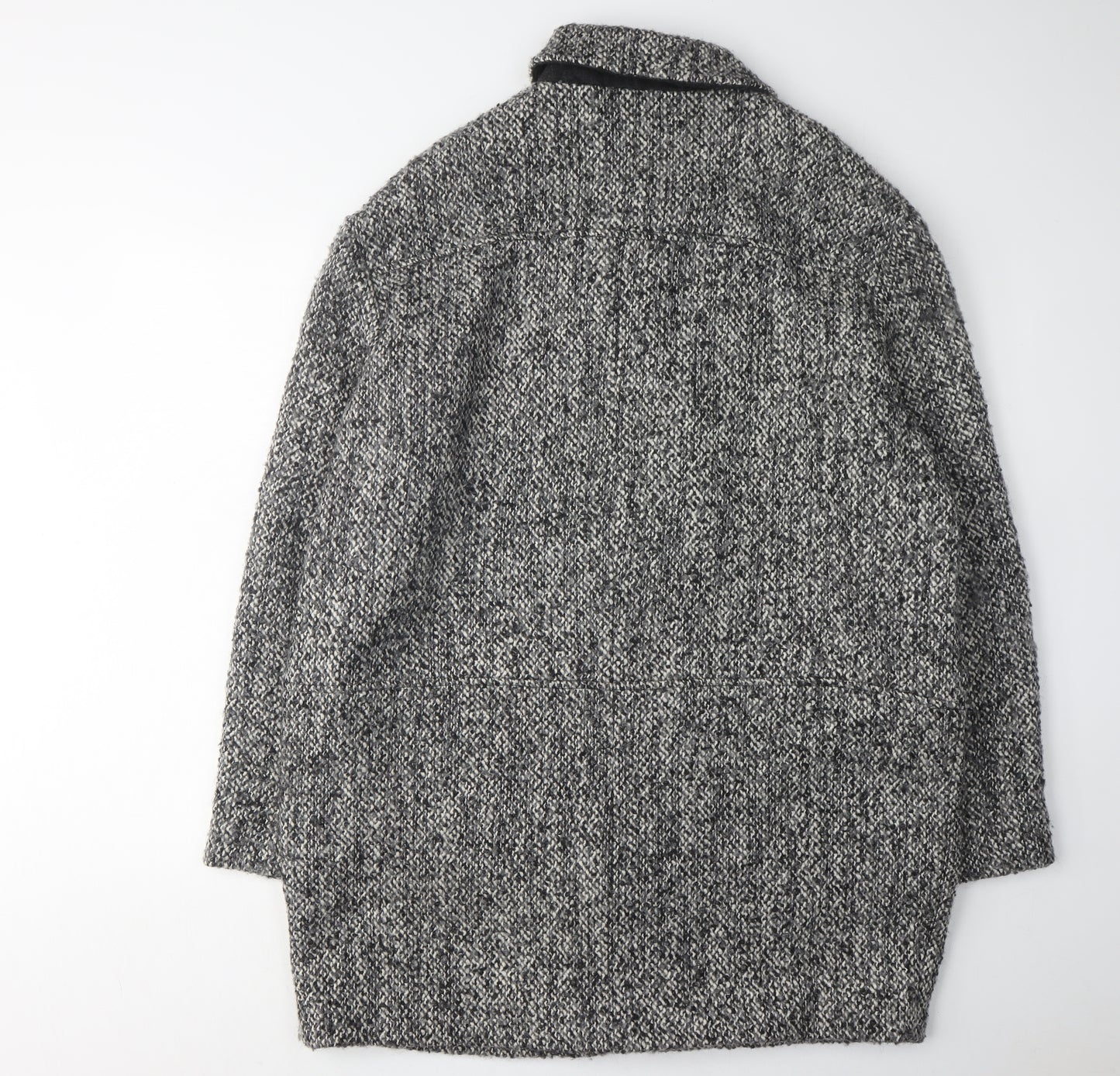 Topshop Women’s Black Grey Tweed Coat Size 16