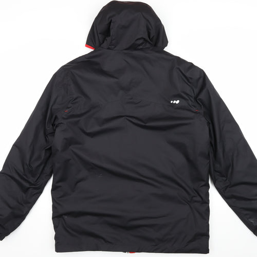 Wed'ze Men's Black Hooded Rain Coat Ski Jacket Size L