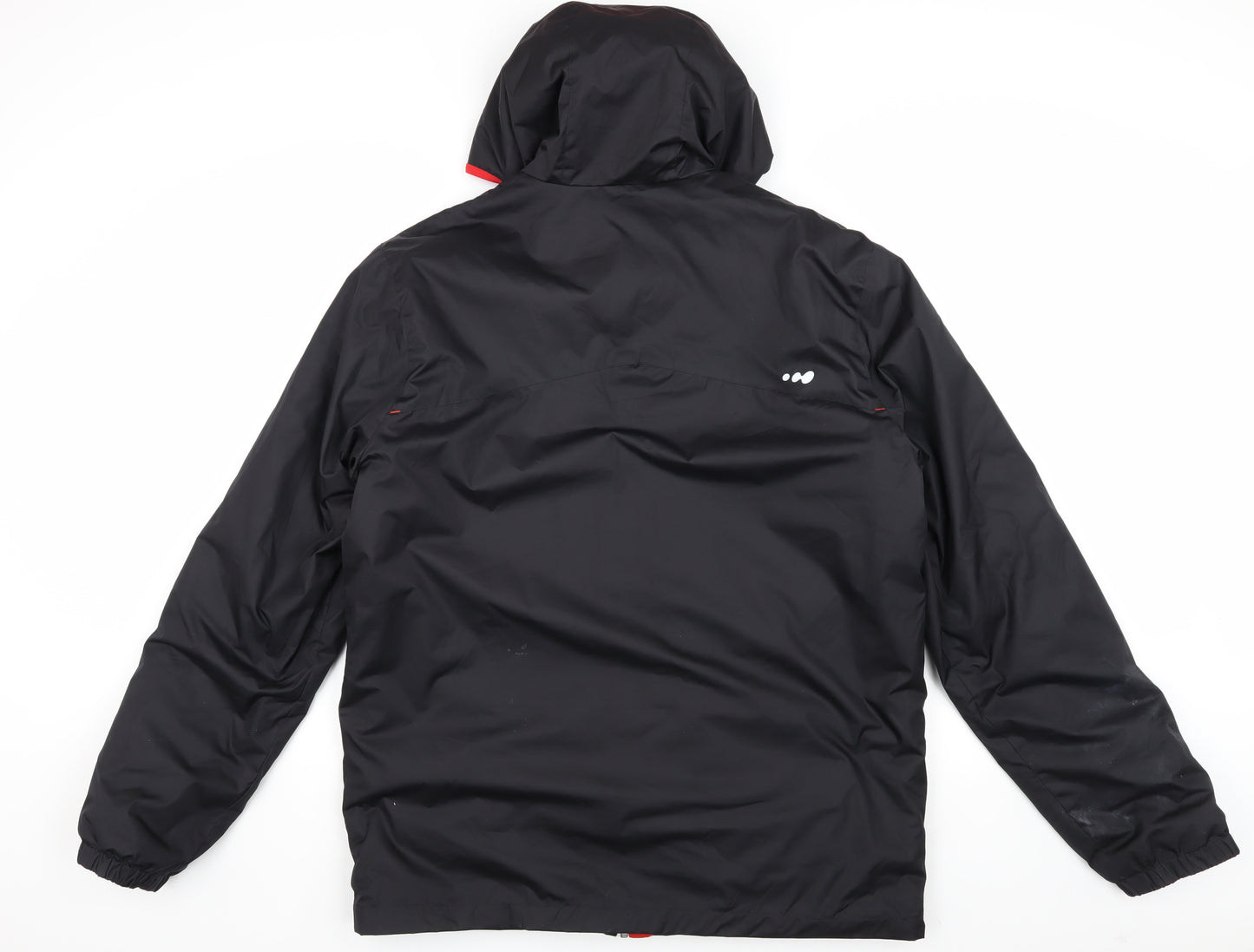 Wed'ze Men's Black Hooded Rain Coat Ski Jacket Size L