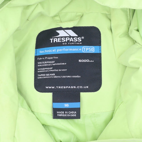 Trespass Women's Green Parka Jacket Size 16