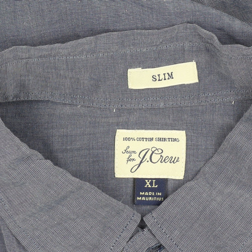 J.Crew Men's Blue Slim Fit Long Sleeve Shirt XL