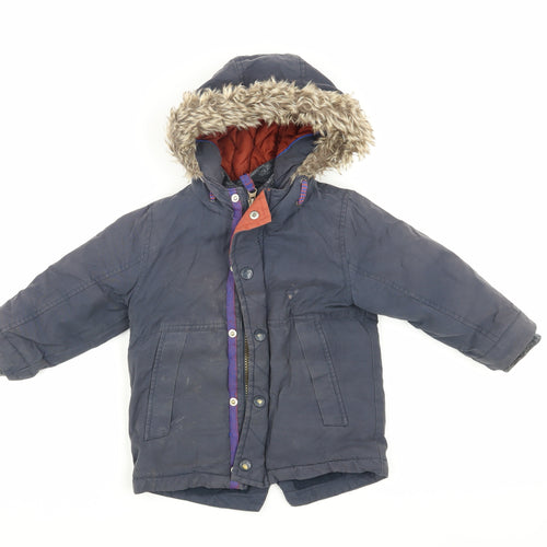 Next Unisex Blue Parka Coat, 18-24 Months, Winter Essential