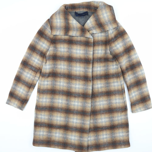 French Connection Women's Brown Wool Mid-Length Coat Size 12