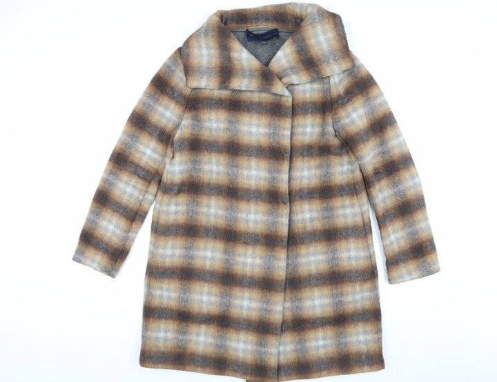 French Connection Women's Brown Wool Mid-Length Coat Size 12