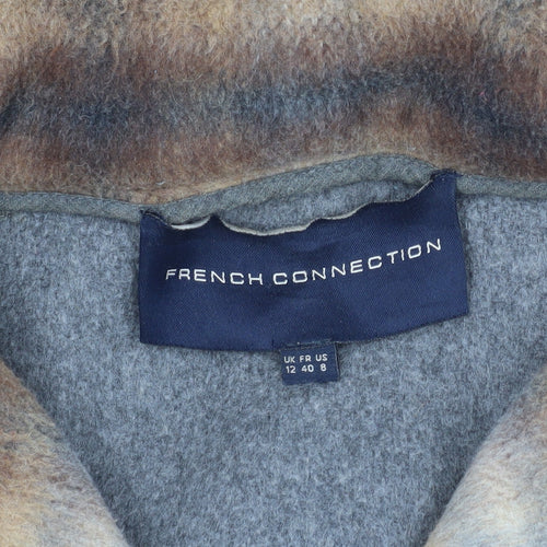 French Connection Women's Brown Wool Mid-Length Coat Size 12