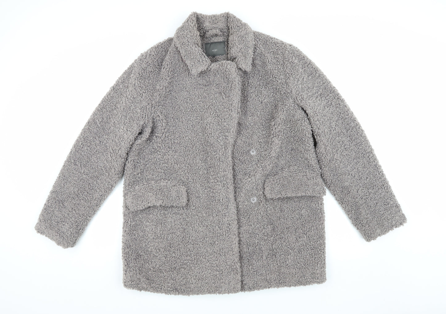 ICHI Grey Women's Basic Jacket, Size M, Collared