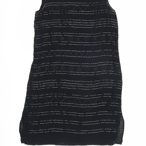 Laura Ashley Women's Black Shift Dress Size 10 Sleeveless