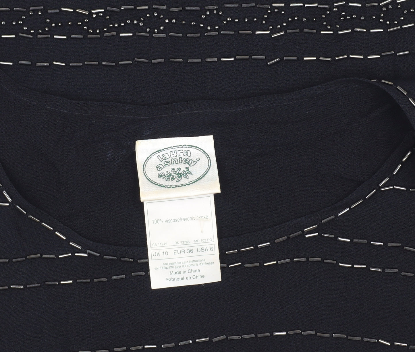 Laura Ashley Women's Black Shift Dress Size 10 Sleeveless