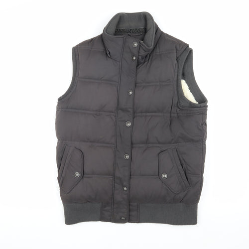 Fat Face Women's Black Puffer Waistcoat Size 12 Regular Fit