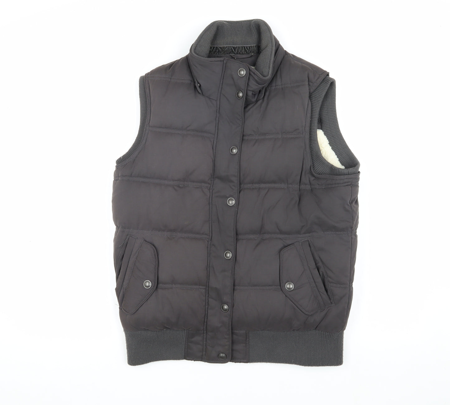 Fat Face Women's Black Puffer Waistcoat Size 12 Regular Fit