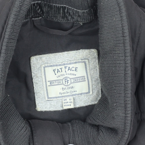 Fat Face Women's Black Puffer Waistcoat Size 12 Regular Fit