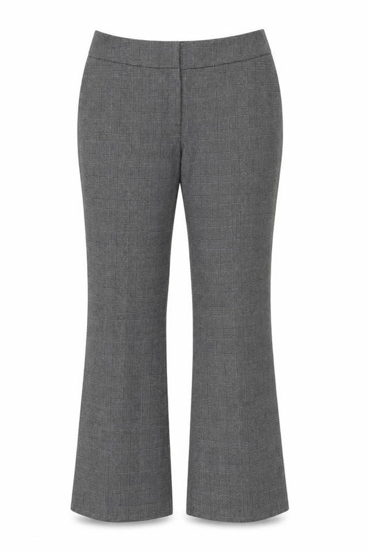 Front view of Evie Women's Grey Check Dress Pants, size 14