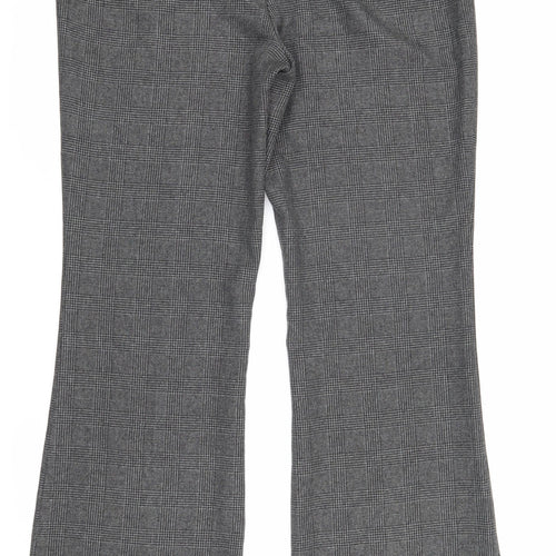 Evie Women's Grey Check Dress Pants, Size 14