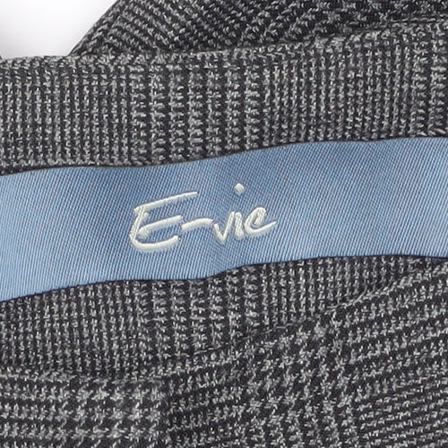 Evie Women's Grey Check Dress Pants, Size 14
