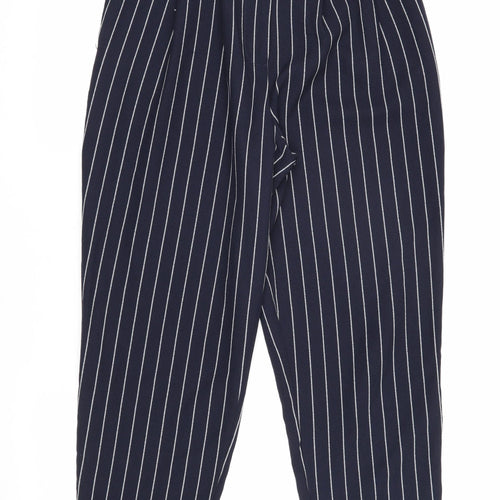 Nasty Gal Women's Blue Striped Trousers, Size 4