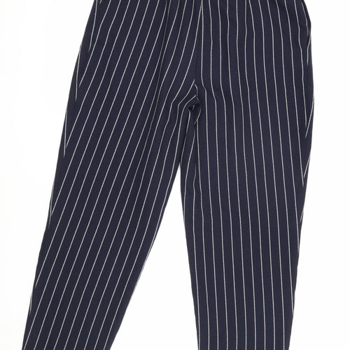 Nasty Gal Women's Blue Striped Trousers, Size 4