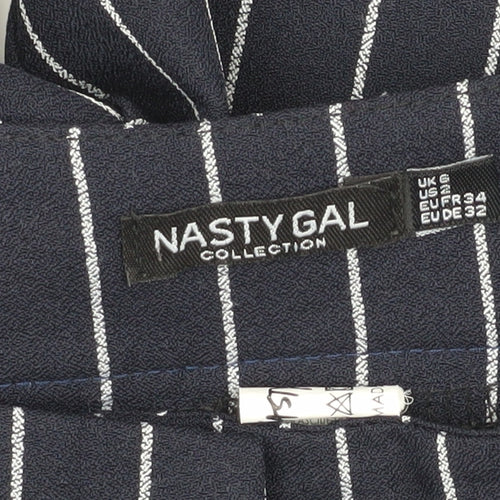 Nasty Gal Women's Blue Striped Trousers, Size 4