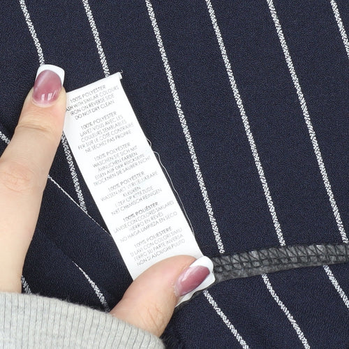 Nasty Gal Women's Blue Striped Trousers, Size 4
