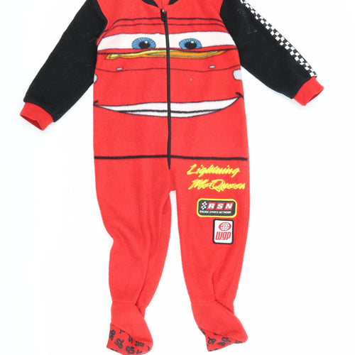 Disney Cars Boys 3-4 Years Red Black One Piece Fleece Onesie
