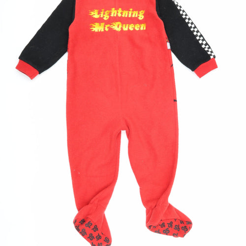 Disney Cars Boys 3-4 Years Red Black One Piece Fleece Onesie