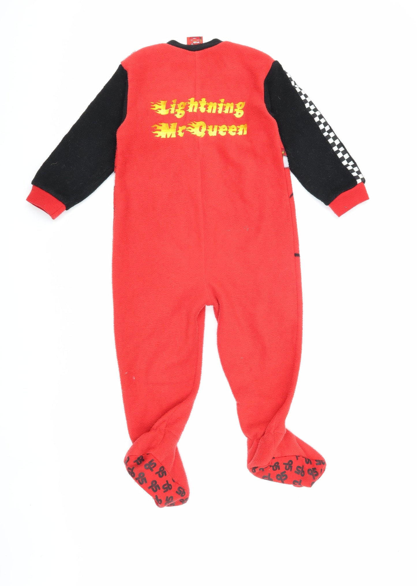 Disney Cars Boys 3-4 Years Red Black One Piece Fleece Onesie