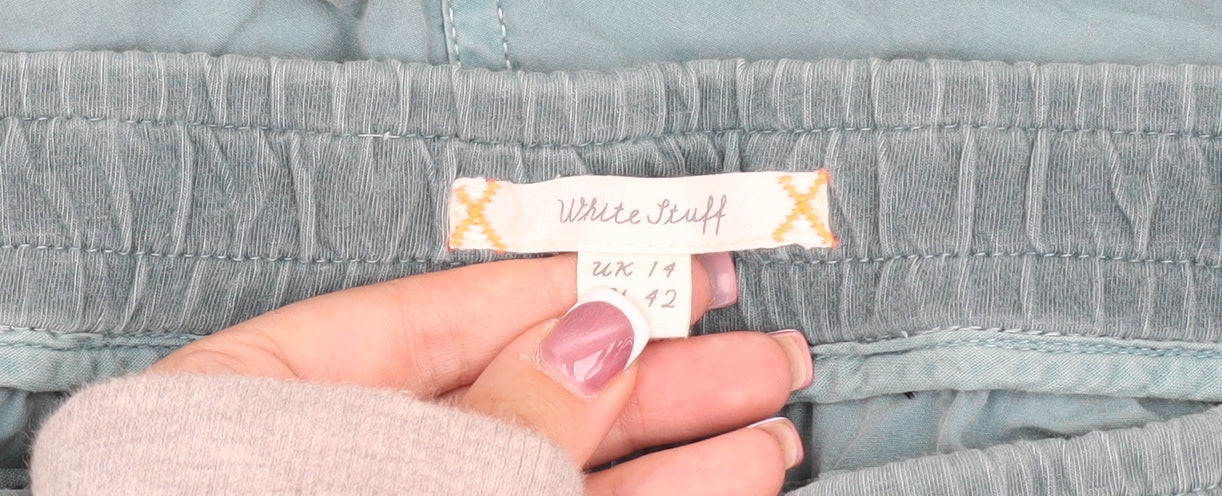 White Stuff Women's Blue Cargo Trousers Size 14