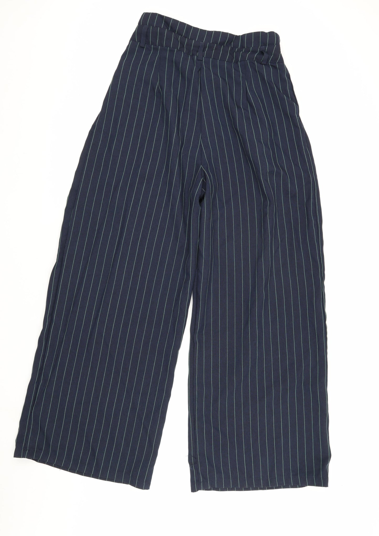 Cider Women's Blue Wide-Leg Striped Trousers L
