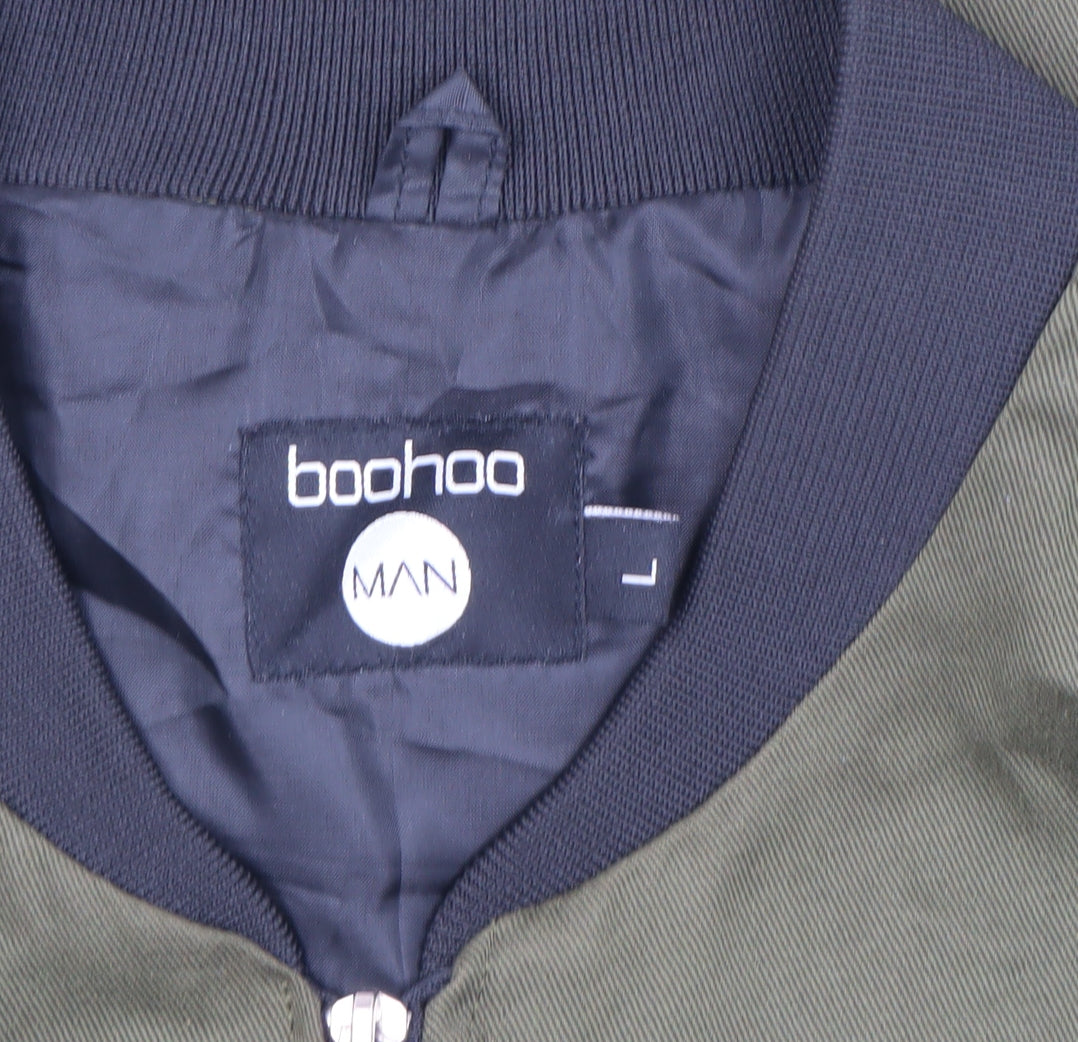 Boohoo Man Green L Bomber Jacket for Men, Casual & Stylish