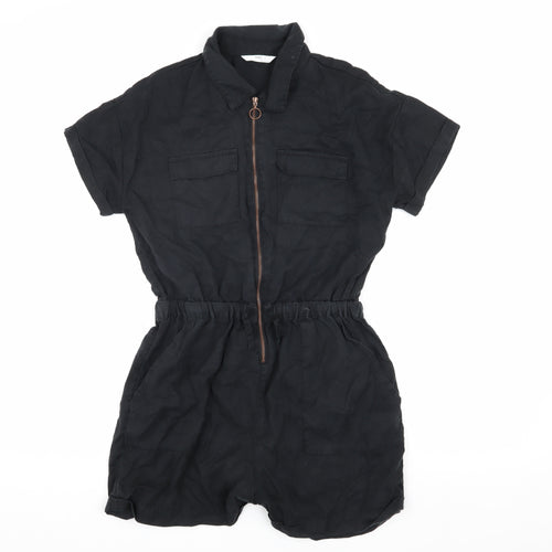 Marks and Spencer Girls Black Jumpsuit 12-13 Years Short Sleeve