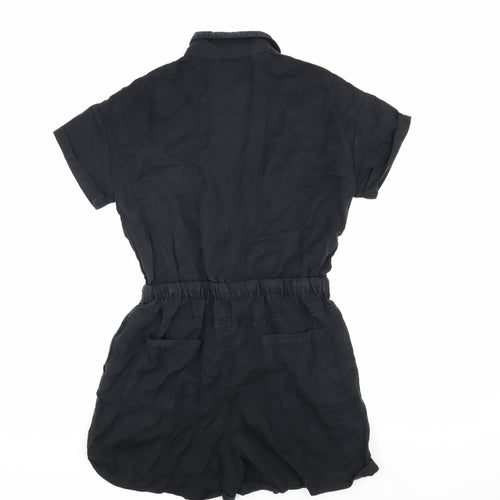 Marks and Spencer Girls Black Jumpsuit 12-13 Years Short Sleeve