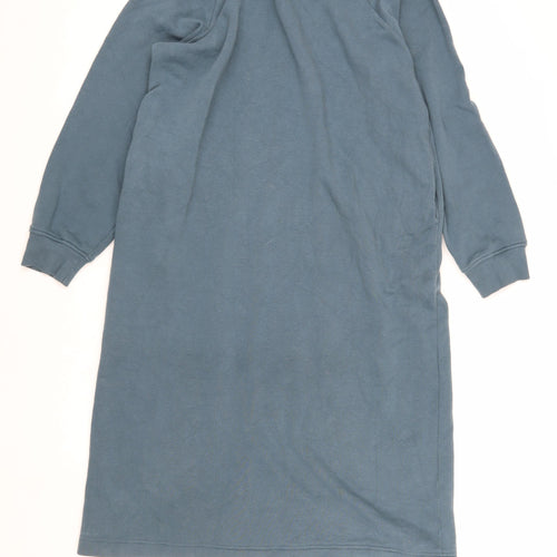 Monki Women's Blue Jumper Shirt Dress, Size S, Long Sleeve