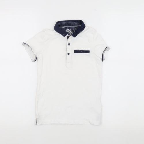 URBN-DEPT Boys' White Polo Shirt, Size 7 Years, Cotton, Casual