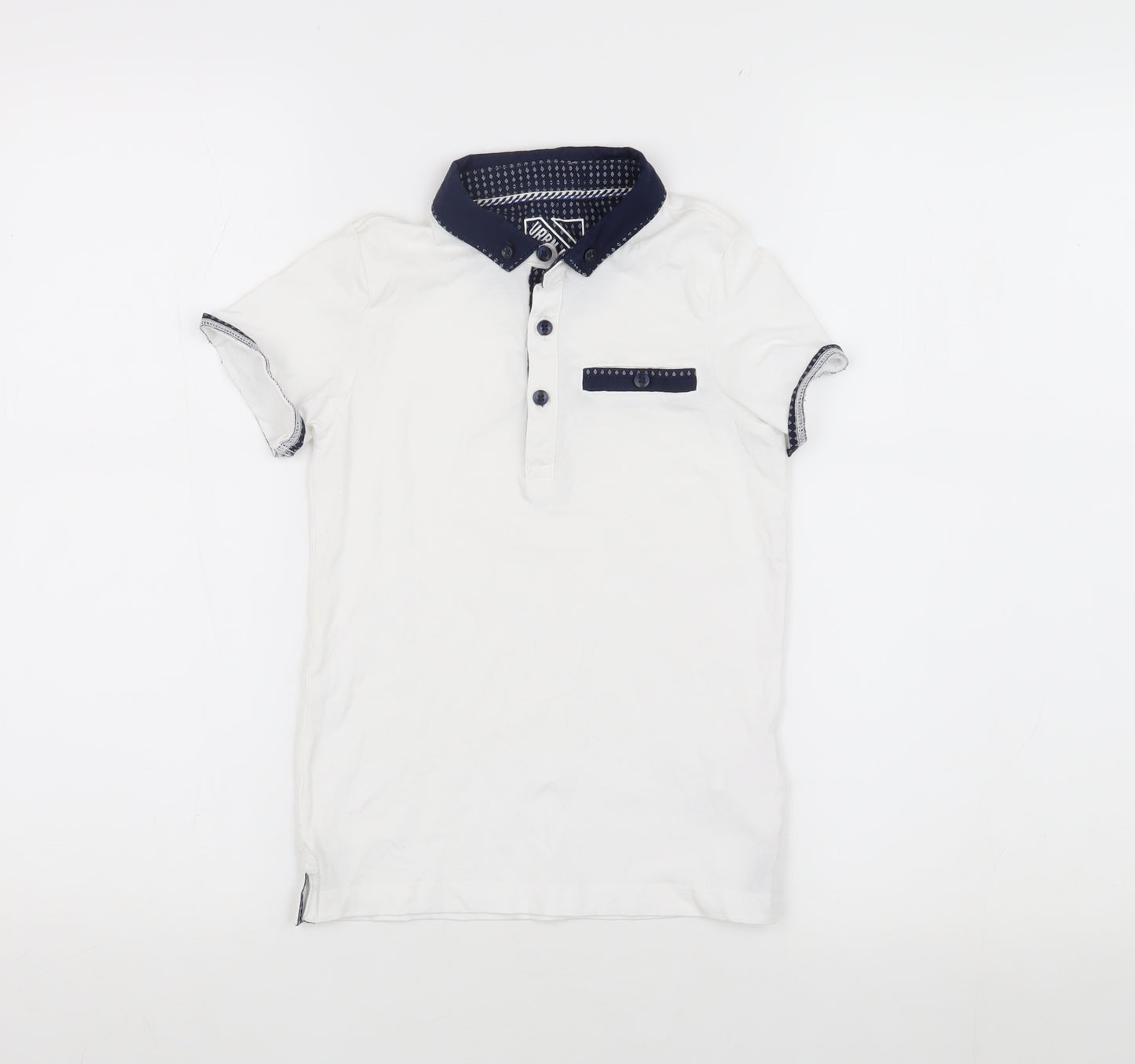URBN-DEPT Boys' White Polo Shirt, Size 7 Years, Cotton, Casual