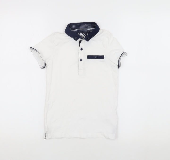 URBN-DEPT Boys' White Polo Shirt, Size 7 Years, Cotton, Casual