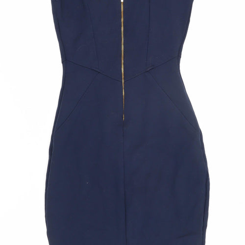Closet London Blue Sheath Dress Size 8 Short Sleeve Women