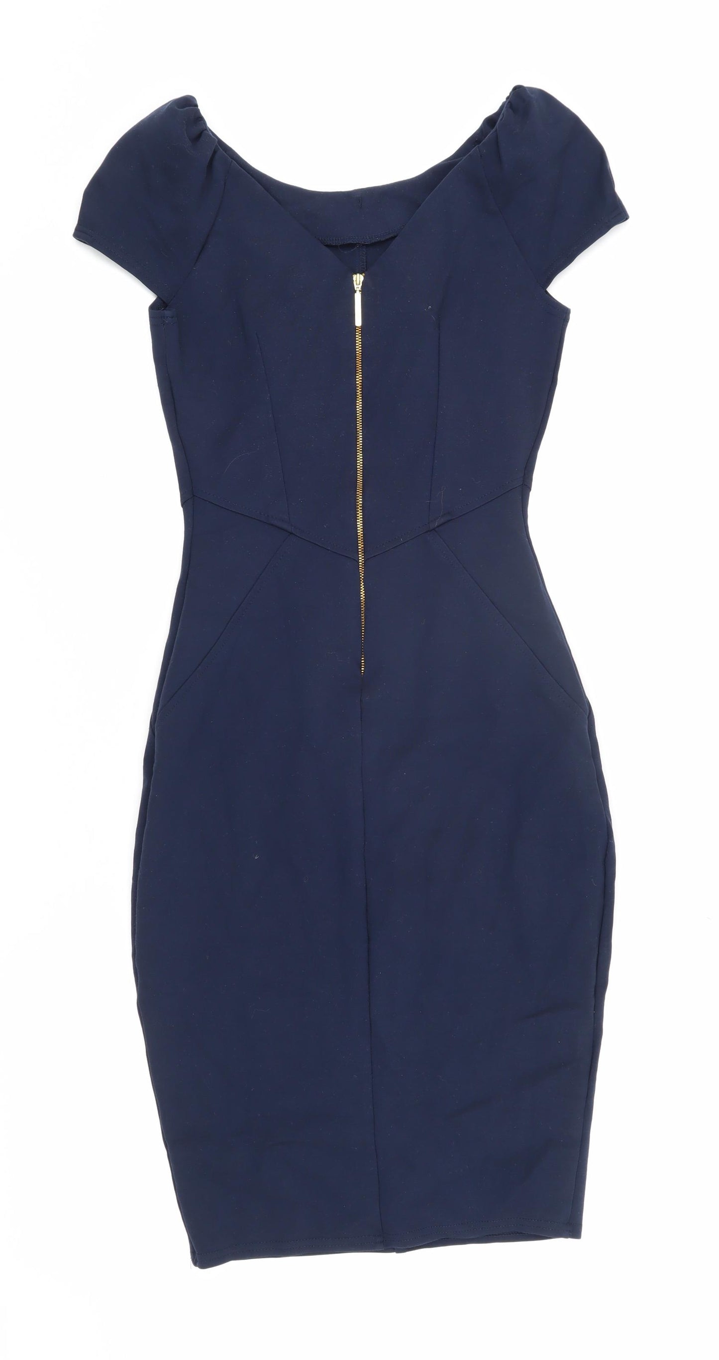 Closet London Blue Sheath Dress Size 8 Short Sleeve Women