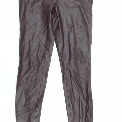 Zafa Lasic Women's Brown Faux Leather Trousers