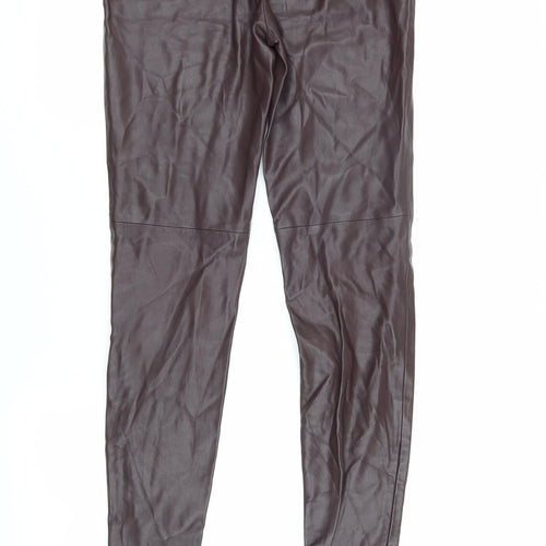 Zafa Lasic Women's Brown Faux Leather Trousers